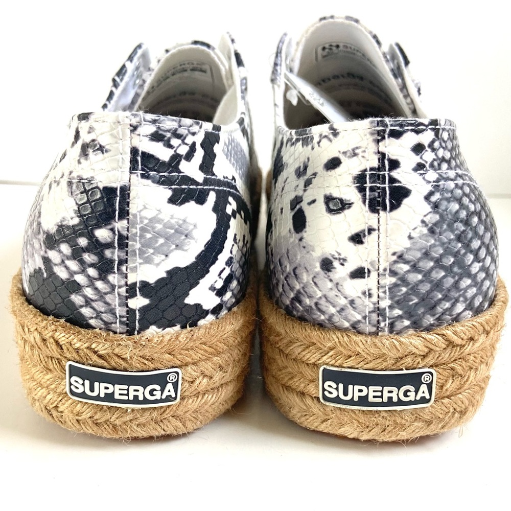 Brand New✨Superga Pufanropew Black & White Snakeskin Espadrille Sneakers - Picture 3 of 10
